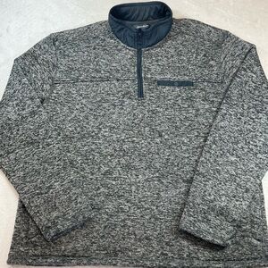 EDDIE BAUER Men’s XXL Brown Gray Thick 1/4 Zip Shearling-Lined Warm Pullover